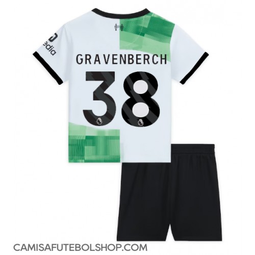 Camisa de time de futebol Liverpool Ryan Gravenberch #38 Replicas 2º Equipamento Infantil 2023-24 Manga Curta (+ Calças curtas)